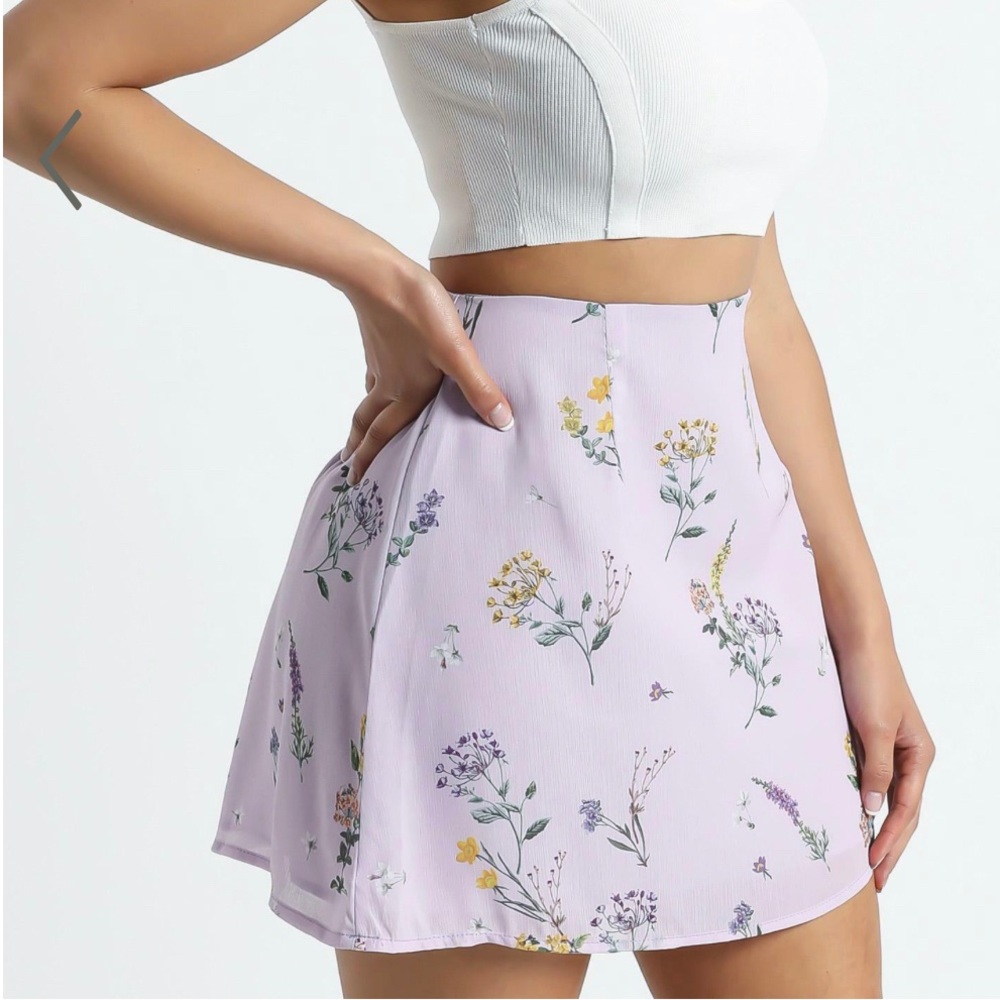 Lavender Botanical Floral Skirt
